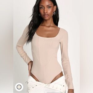 Lulu's Cream Long Sleeve Bodysuit